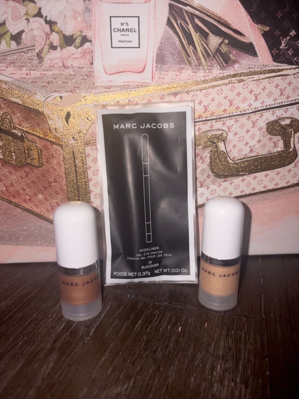 Marc Jacobs Mini Highlighter Sticks in Champagne & Bronze with Highliner Gel